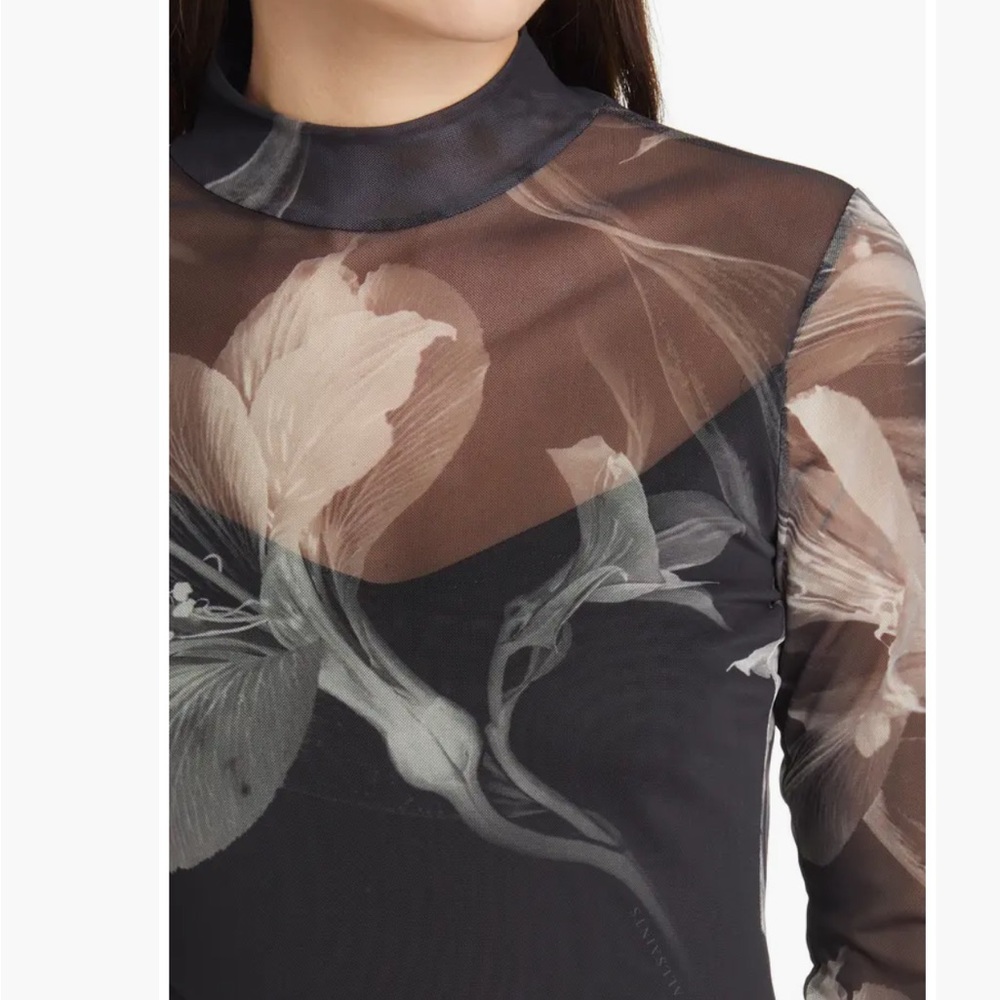All Saints Hanna Iris Floral Long Sleeve Dress - Picture 2 of 11